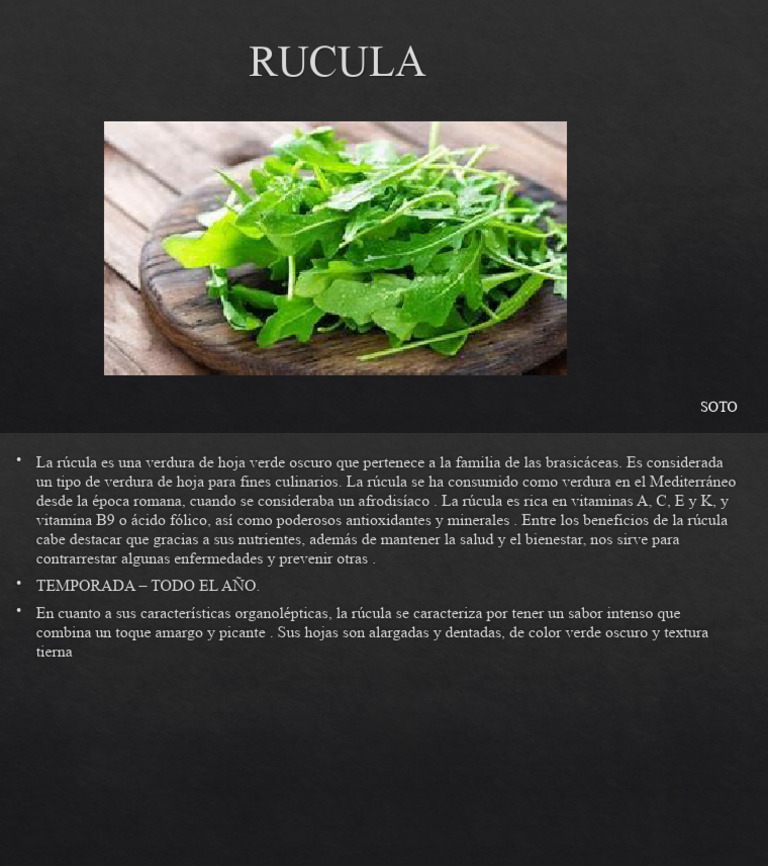 Beneficios y características de la rúcula | PDF