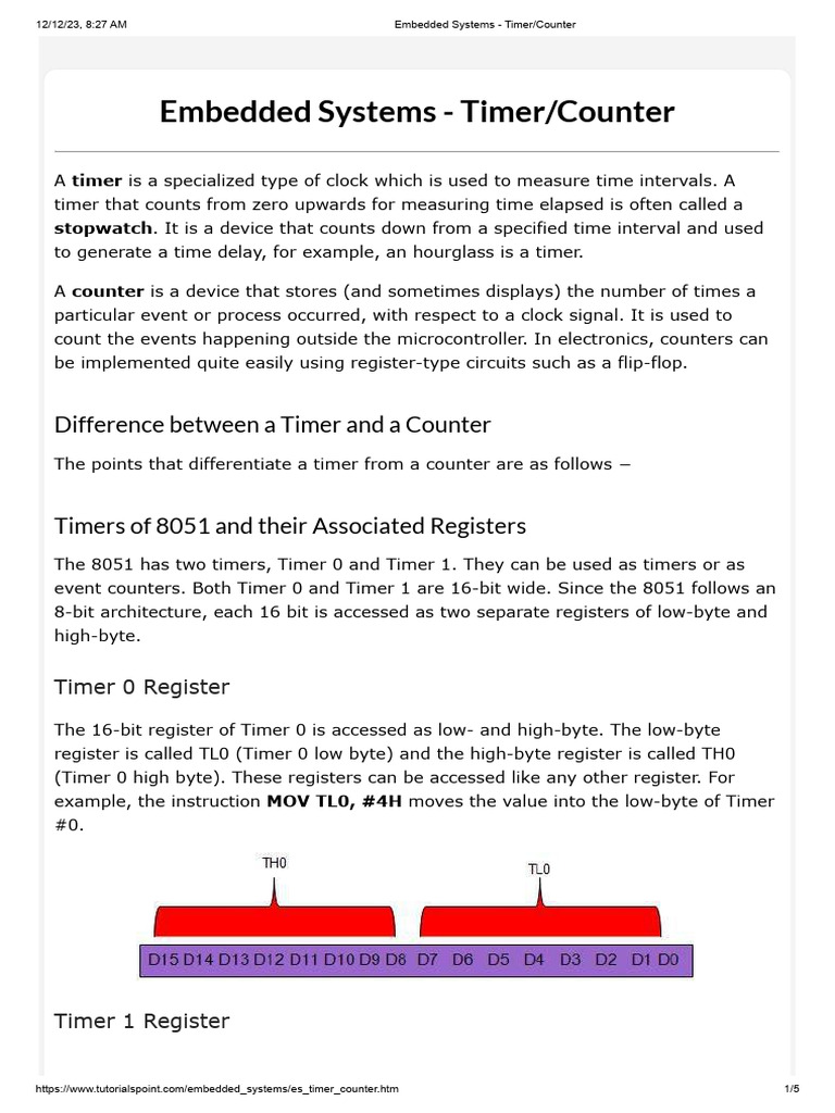 Difference between Timers and Counter PDF Timer Computer Engineering
