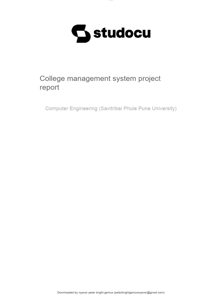 collegemanagementsystemprojectreport PDF Software Quality