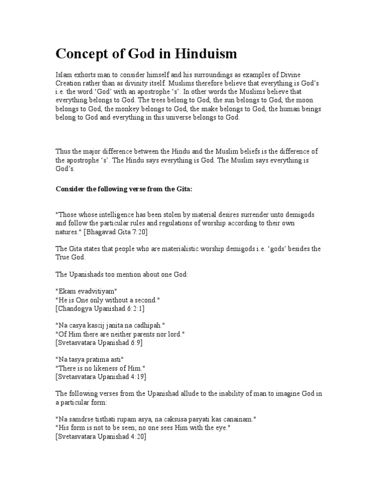 Hinduism & Islam: God Concept Comparison | PDF | Vishnu | God