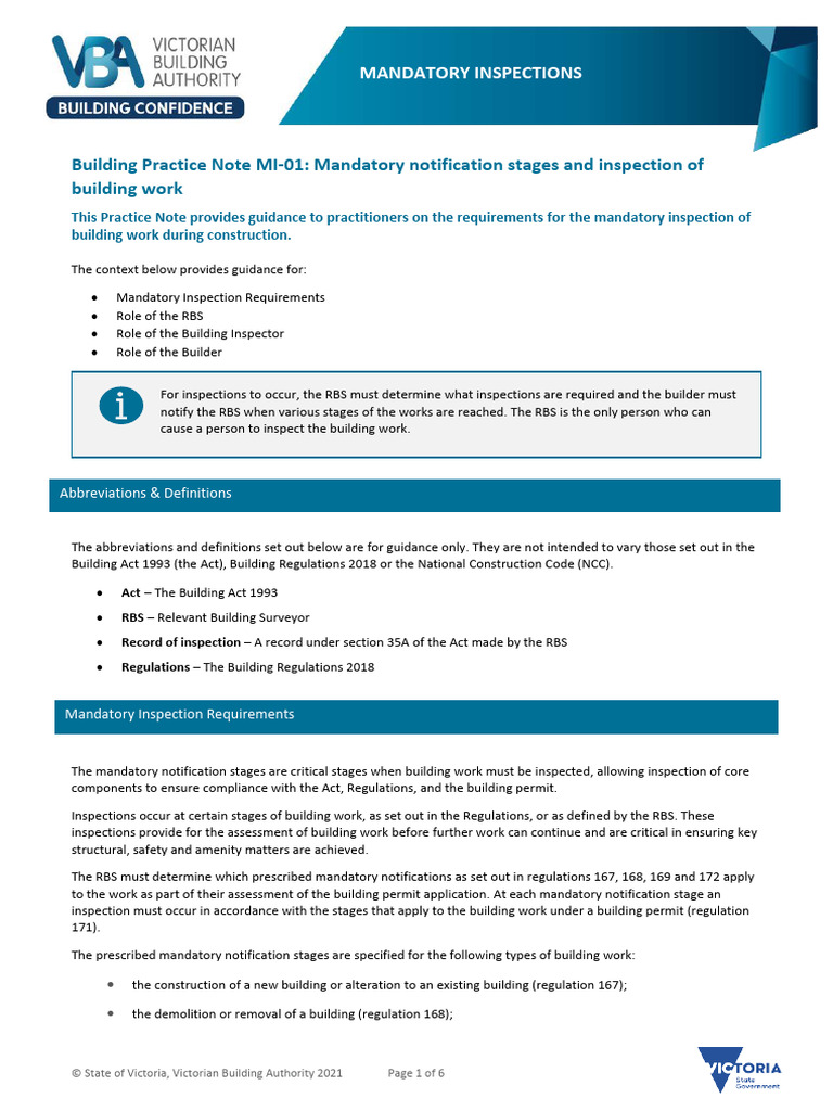 Building Practice Note MI 01 | PDF | Building Code | Building