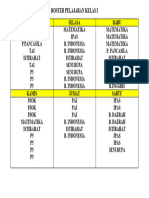 Roster Pelajaran Kelas I Fatma