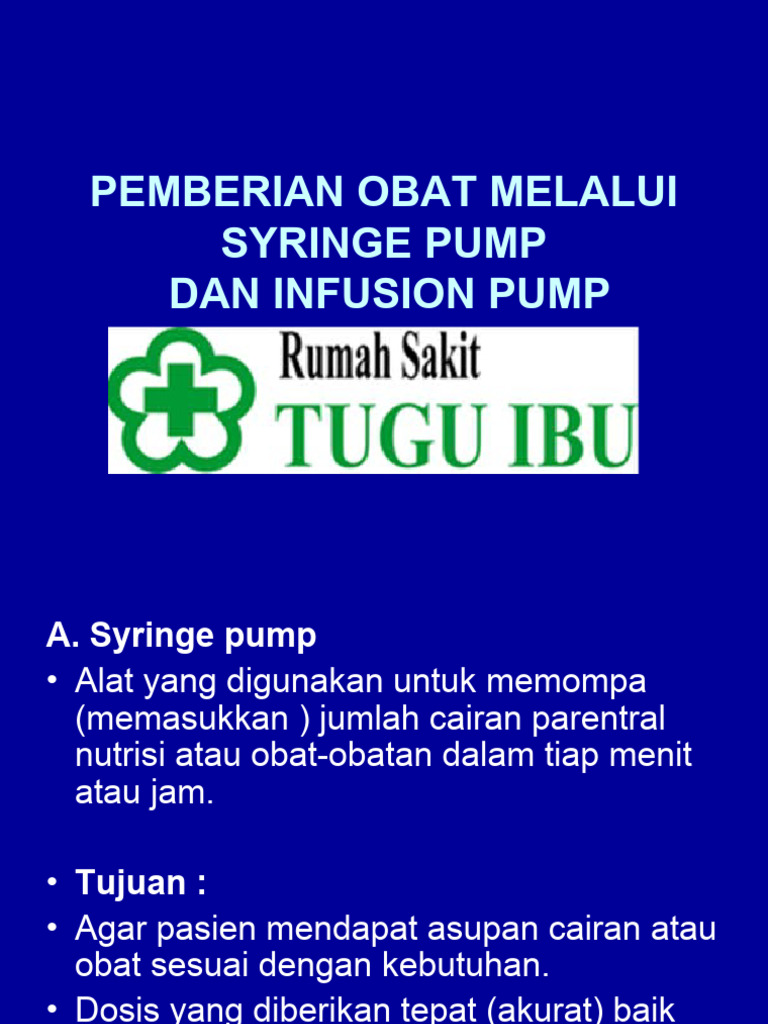 Pemberian Obat dengan Syringe dan Infusion Pump | PDF | Kesehatan Holistik