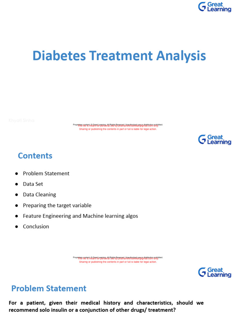 Diabetes Treatment Analysis data PDF Diabetes Management Patient
