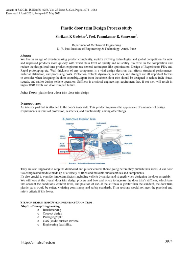 Plastic Door Trim Design Process Overview | PDF | Physical Sciences ...