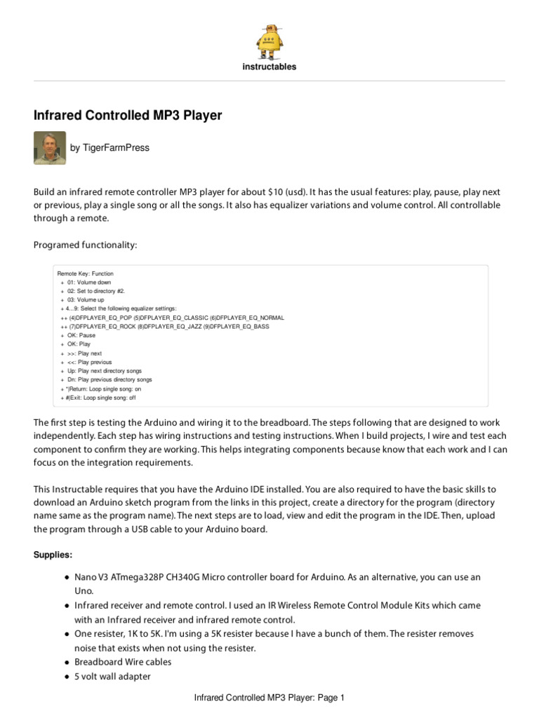 Infrared Controlled MP3 Player | PDF | Computer File | Software