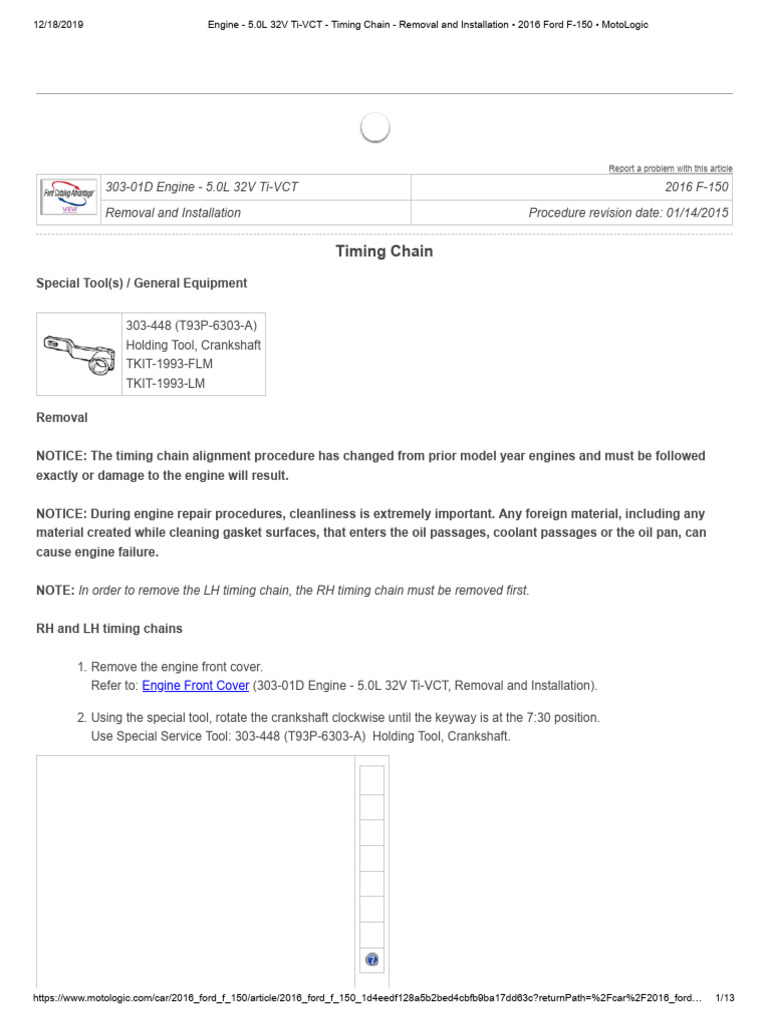 2016 Ford F-150 5.0 Timing Chain Guide | PDF | Rotating Machines ...