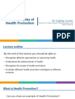 Principles of Health Promotion: DR Celine Murrin