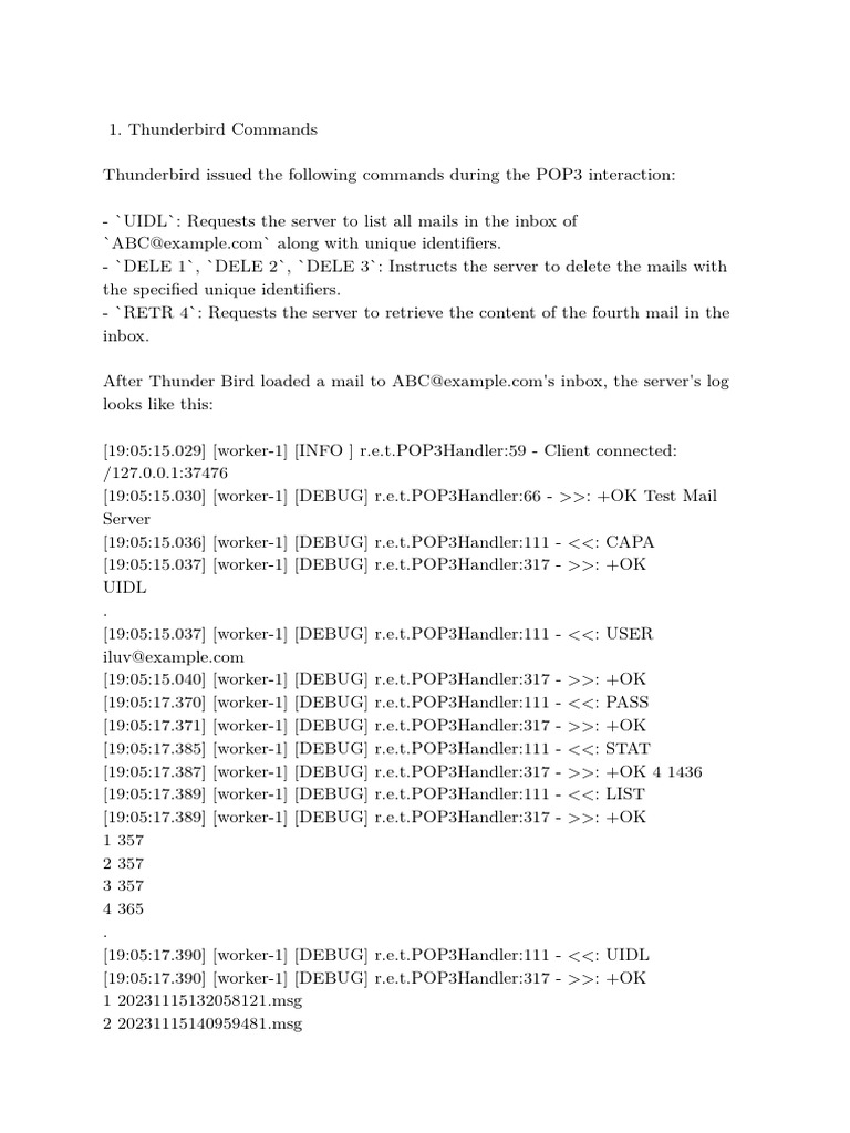 Pop3 pdf network service internet