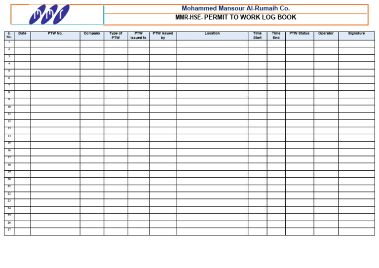 Work Log Book