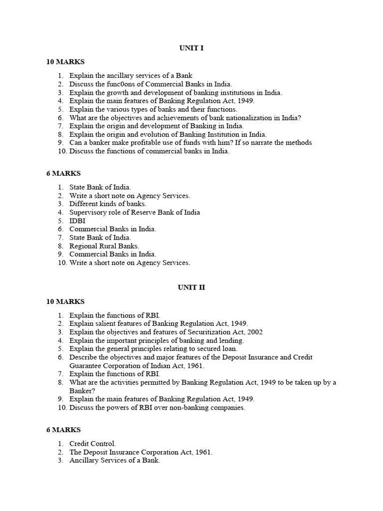 Banking Law Questions - 024016 | PDF | Banks | Reserve Bank Of India