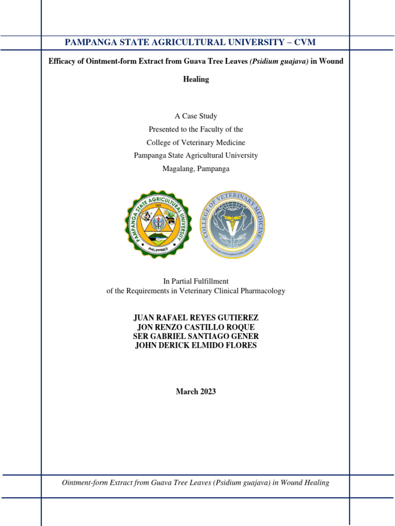 Efficacy of Ointment Form Extract From Guava Tree Leaves Psidium ...