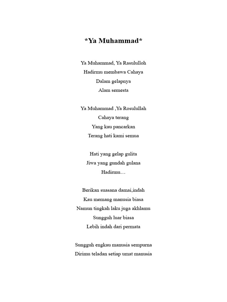 Puisi Rindu untuk Muhammad | PDF