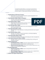 The Hierarchy of Staff in A Hospital Typically Follows A Structured Organizational Framework