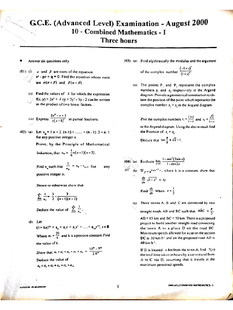 2000 Maths Pure English Pdf