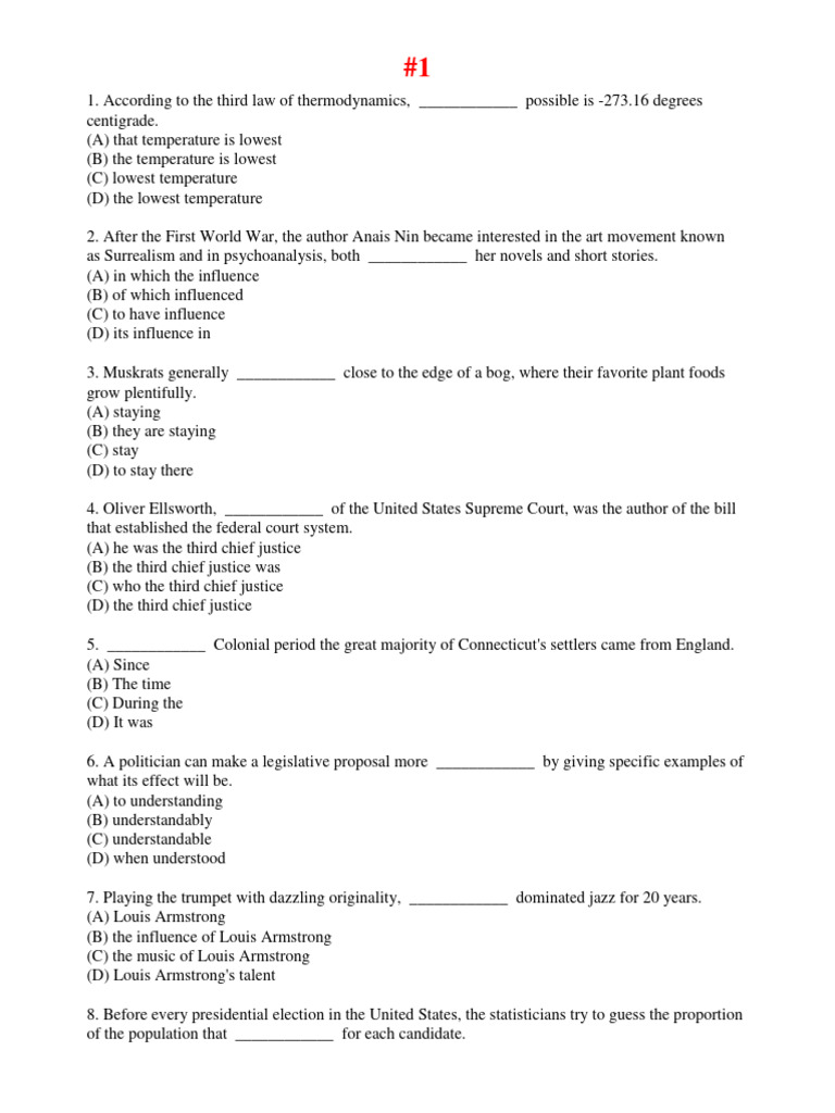0110 Questions MCQ Grammar Questions (Medium To Hard) Download