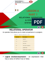 Lesson 6 - Relational Operators - Control Statement