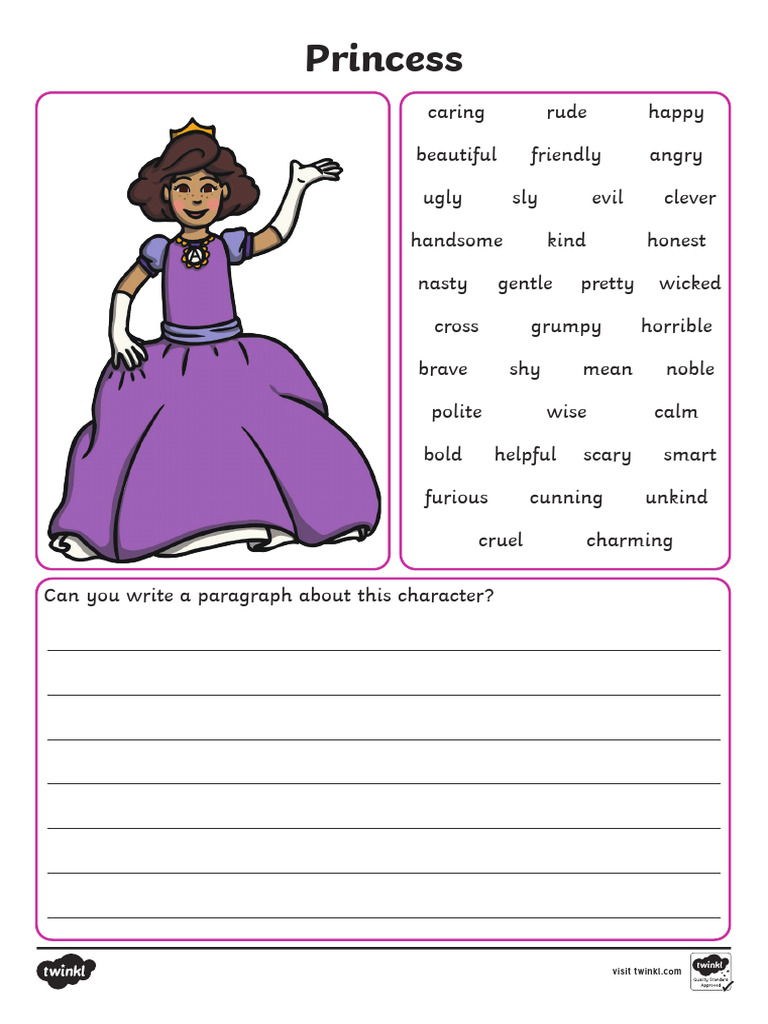 tl851characterdescriptionwritingframes_ver_7 PDF Children's