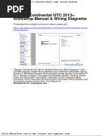 Bentley Continental GTC 2013 Workshop Manual Wiring Diagrams