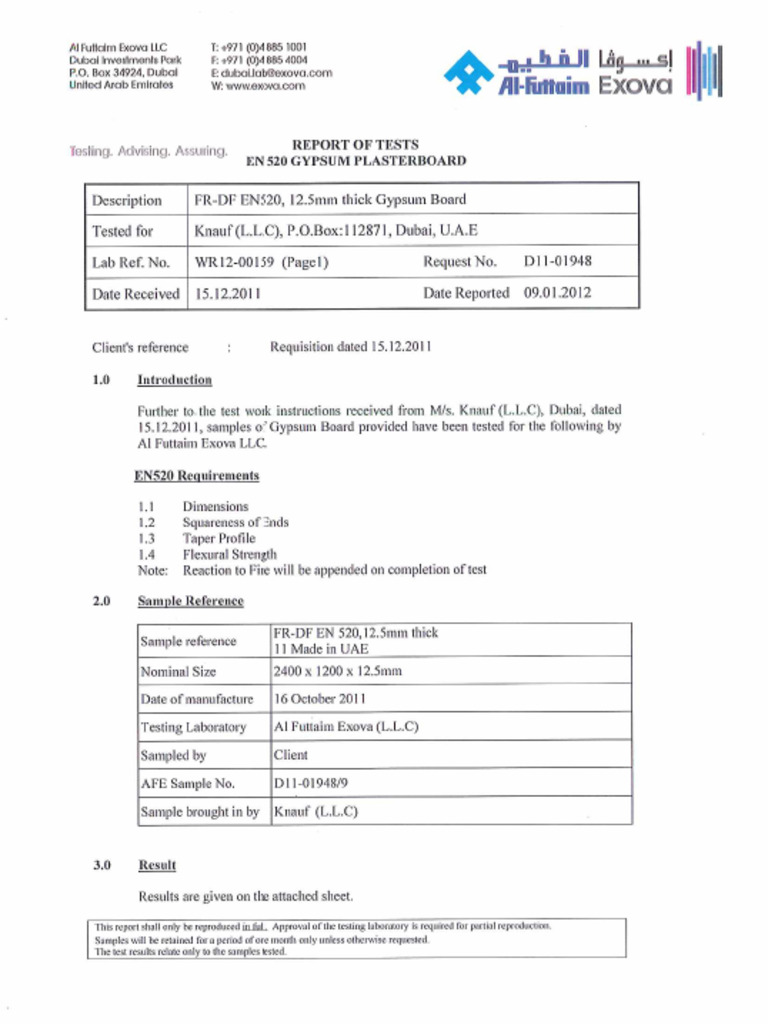 FR Test Report - Exova | PDF