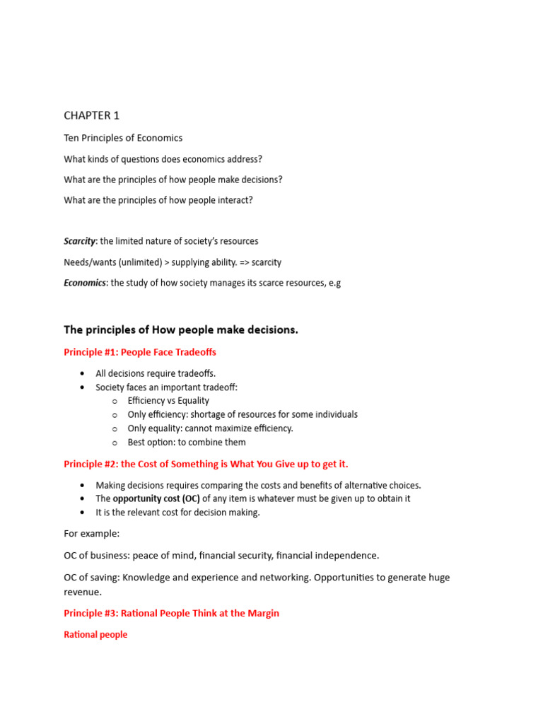 Ten principles of economics pdf economics market economics 