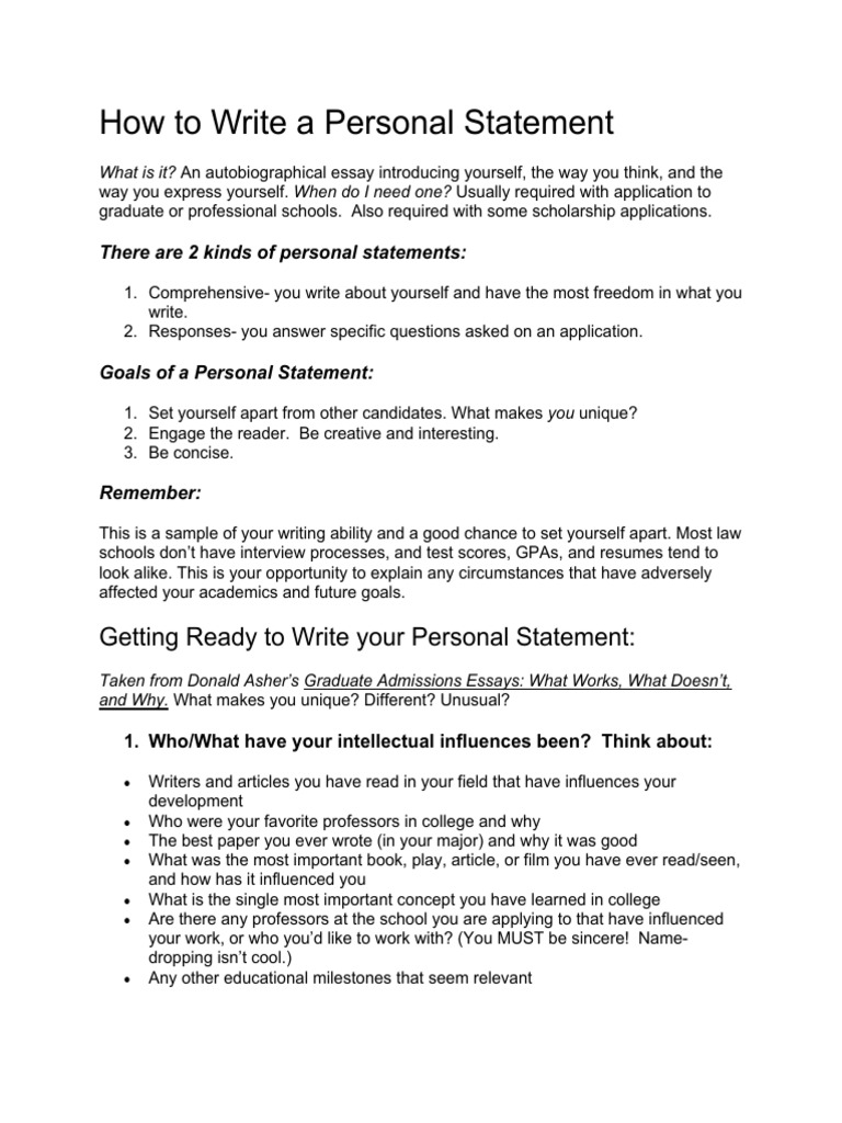 write-personal-statement | PDF | Essays | Experience