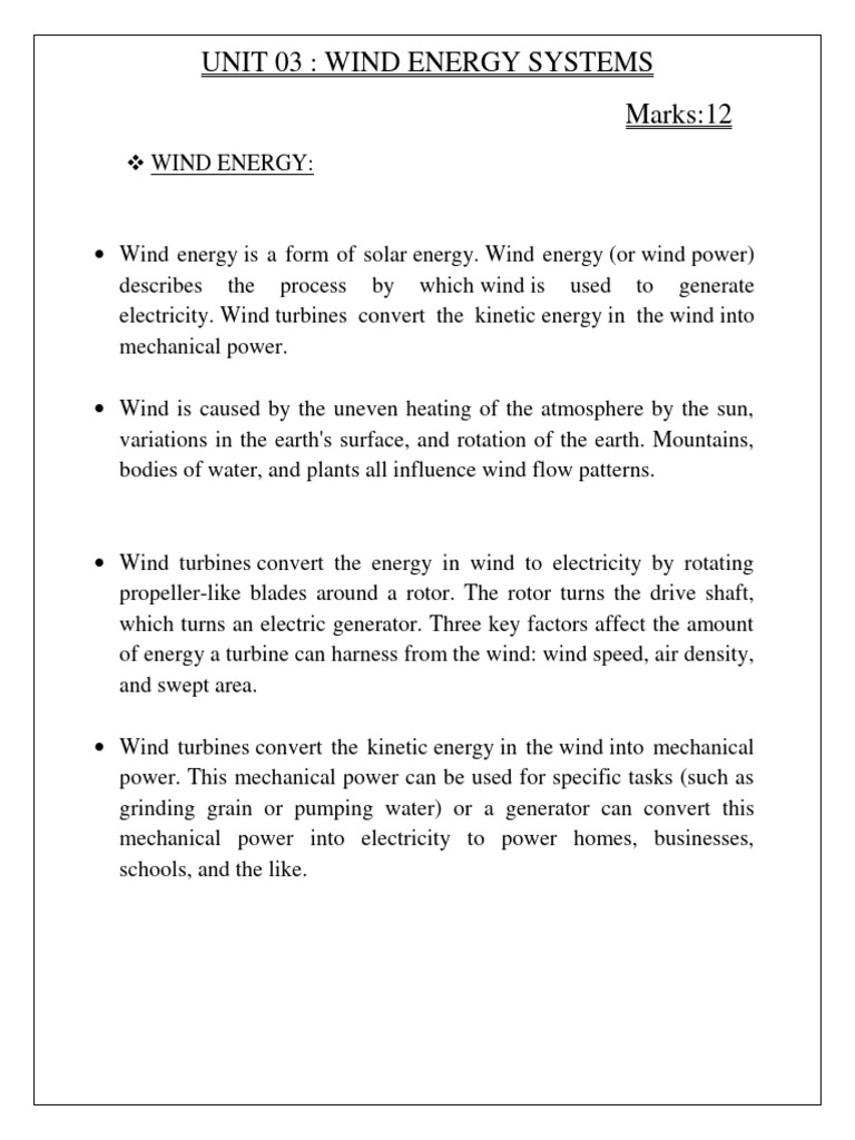 22661-RET Notes-UNIT 03 | PDF | Wind Turbine | Turbine