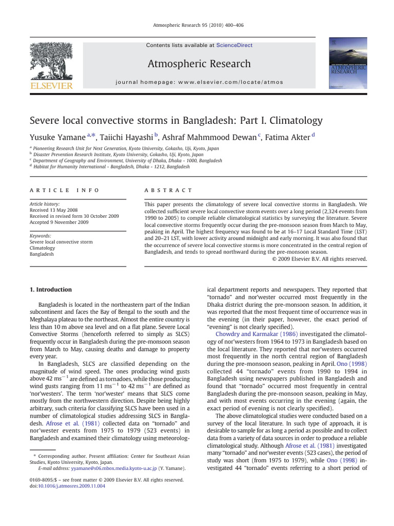 Climatology of Severe Storms in Bangladesh | PDF | Tropical Cyclones ...