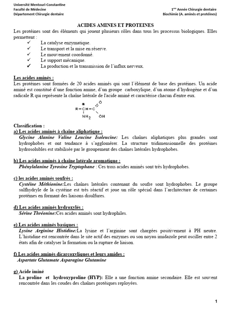 Acides Aminés Soufrés et Propriétés PDF Acide aminé Protéines — free download