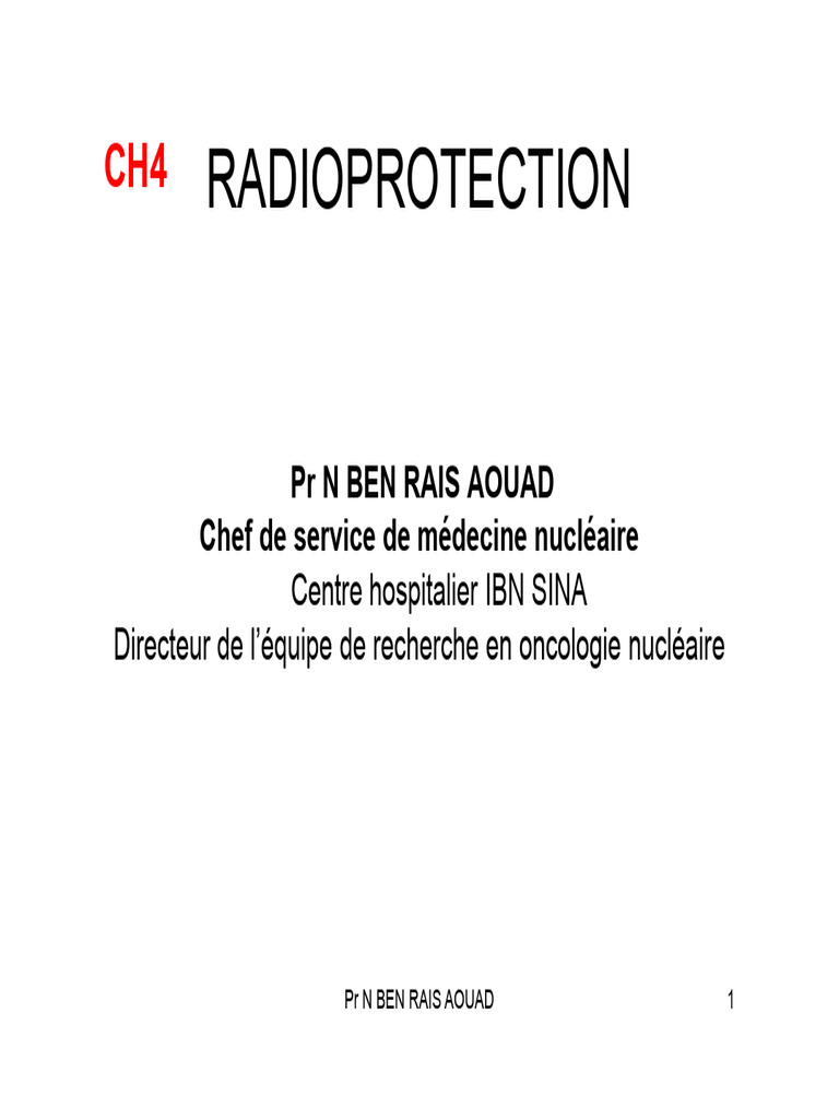 Principes de radioprotection en médecine nucléaire | PDF | Rayonnement ...