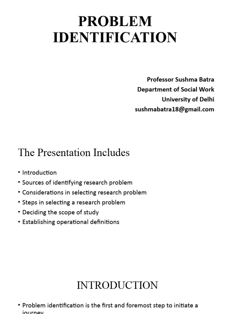 Problem identification sushma pdf cognition science
