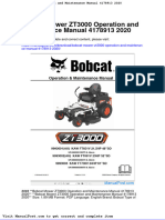 Bobcat Mower Zt3000 Operation and Maintenance Manual 4178913 2020