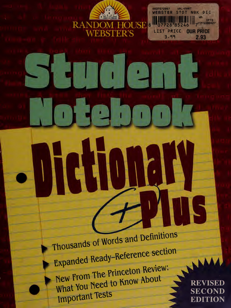 Random House ster_s Student Notebook Dictionary Plus 2nd Edition