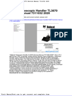 Bobcat Telescopic Handler Tl3870 Service Manual 7311032 2020