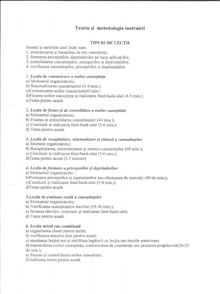 15 16 tipuri de lectii pdf