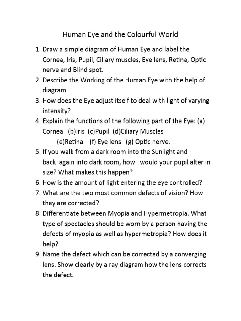 Human Eye: Functions and Vision Defects | PDF | Human Eye | Rainbow