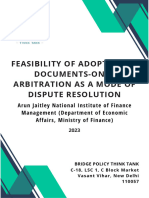 Feasibility of Adoption of Documents-Only Arbitration