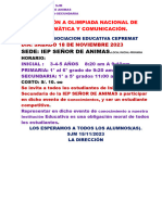 Invitaciön A Olimpiada Nacional de Matemätica y Comunicación