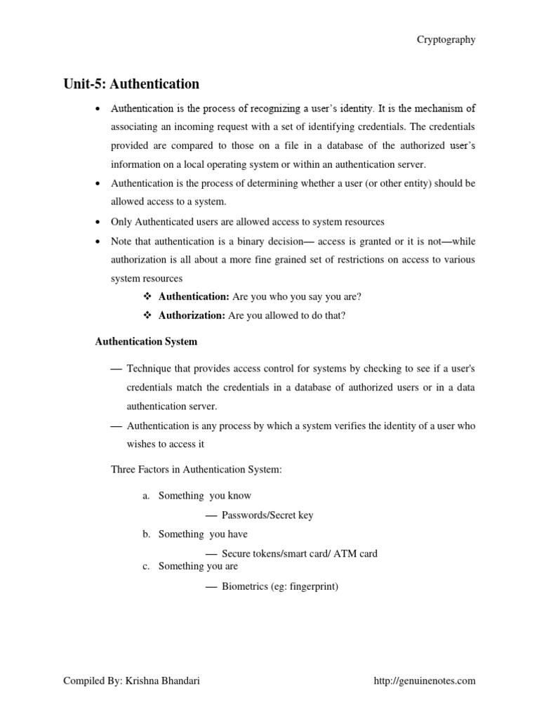 Unit-3-Authentication | PDF | Password | Authentication