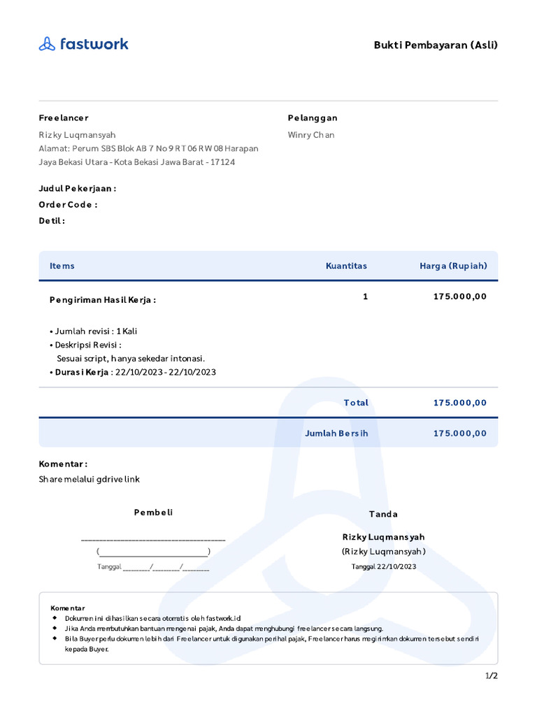 Contoh Bon Online Untukpenjualan | PDF