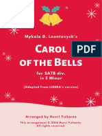 CAROL OF THE BELLS - SATB (Adapt. From LIBERA) - Book Format