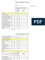 Vehicle Maintenance Log Sheet