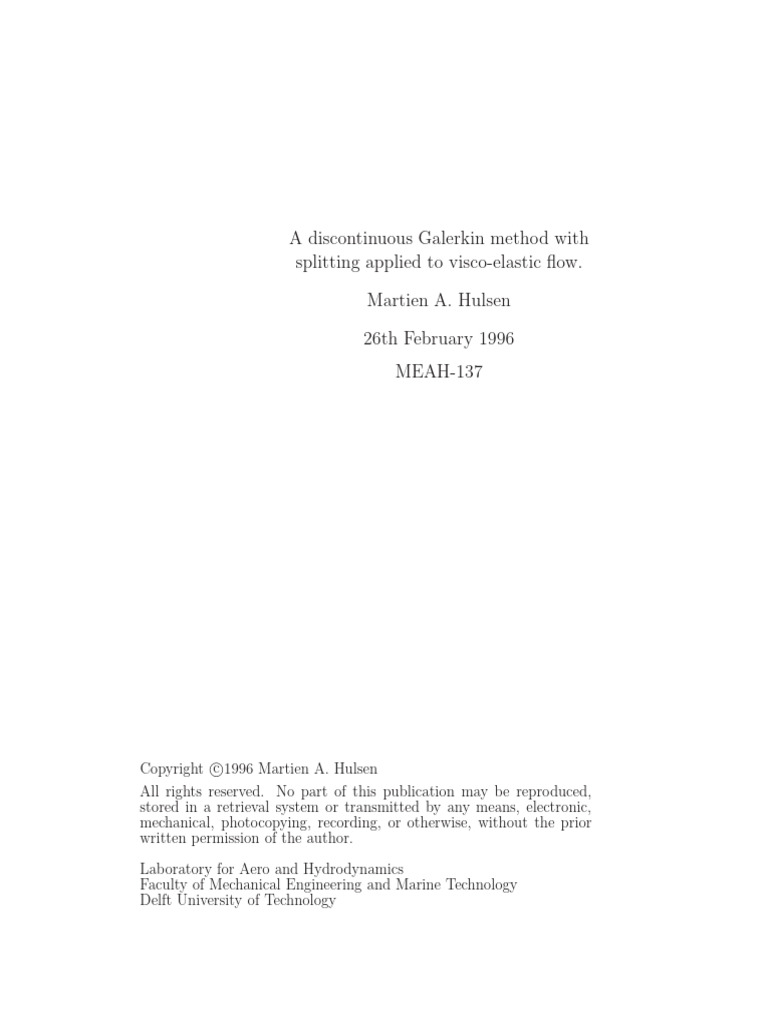 A Discontinuous Galerkin Method With Splitting Applied To Visco-Elastic ...