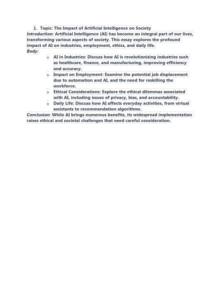 The Impact of Artificial Intelligence On Society | PDF