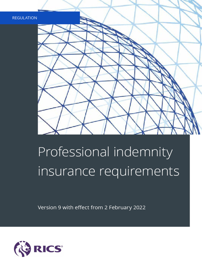 2022 Feb Professional Indemnity Insurance Requirements Version 9 | PDF ...