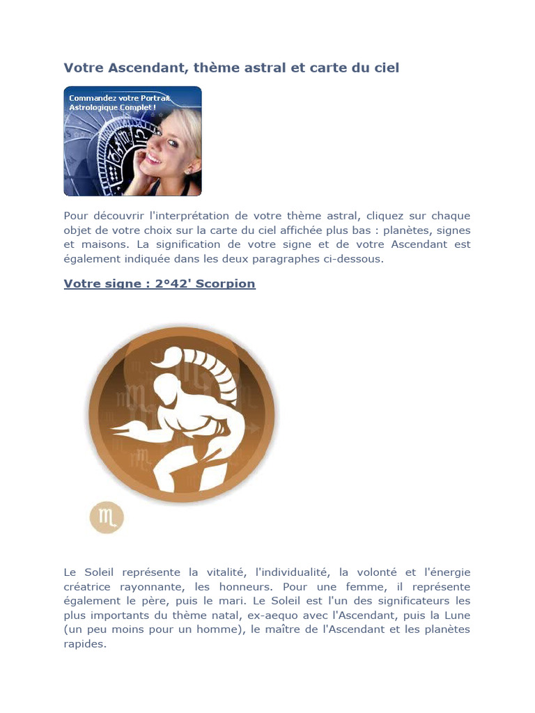 Votre Ascendant et Thème Astral | PDF