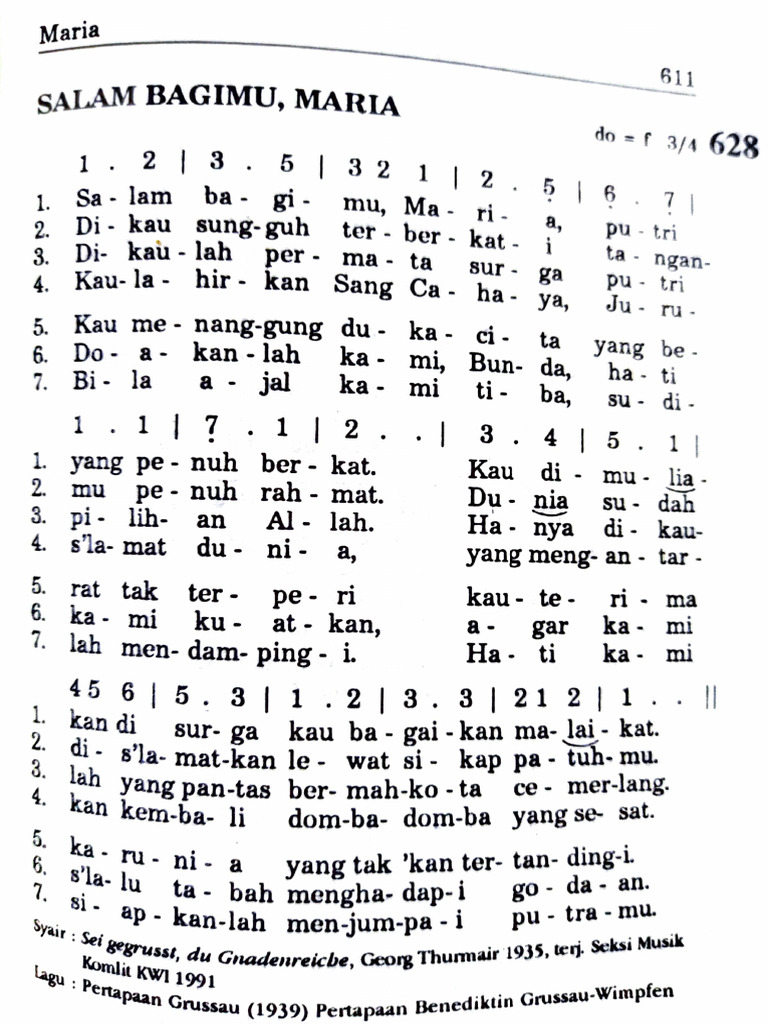Salam Bagimu Maria | PDF