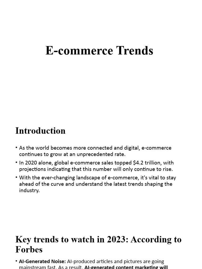E-commerce Trends for 2023 | PDF | E Commerce | Retail