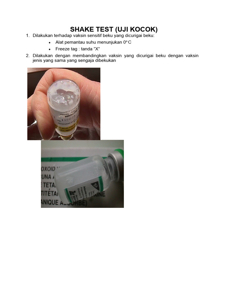 Uji Kocok Vaksin Sensitif Beku | PDF