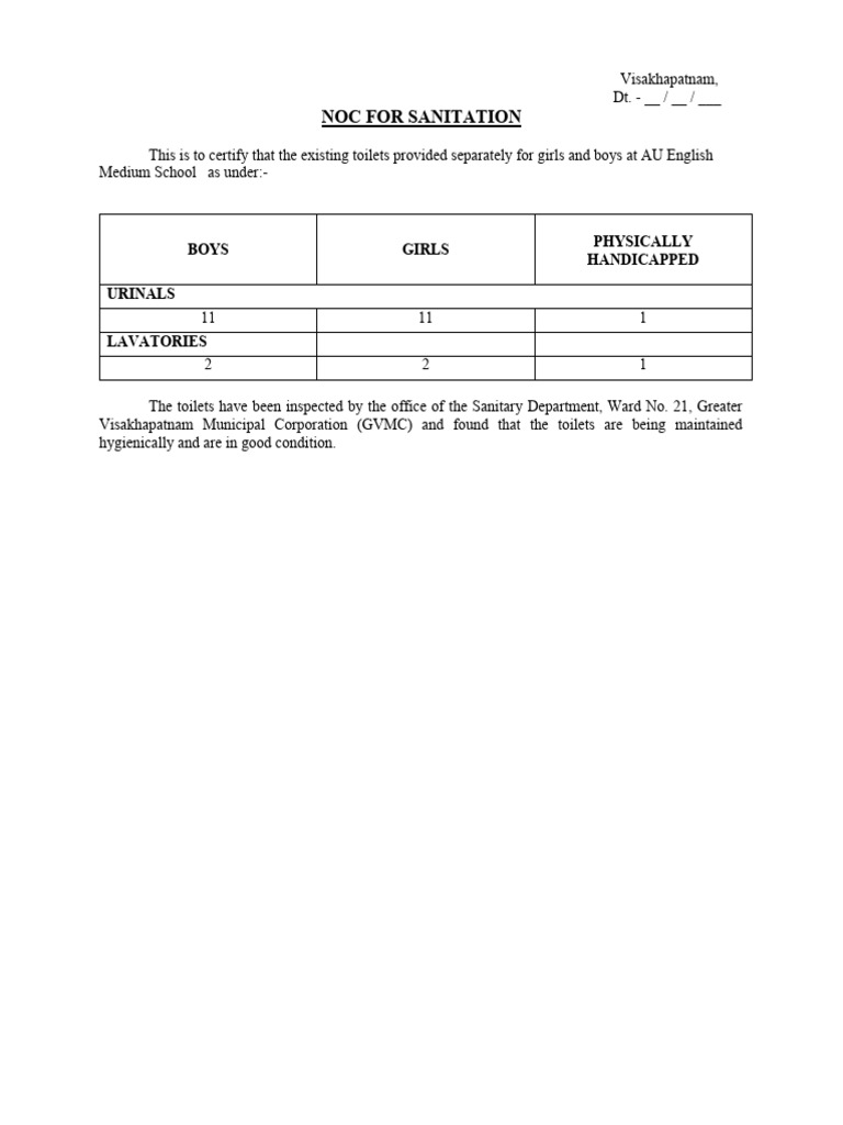 Sanitary Certificate GVMC | PDF